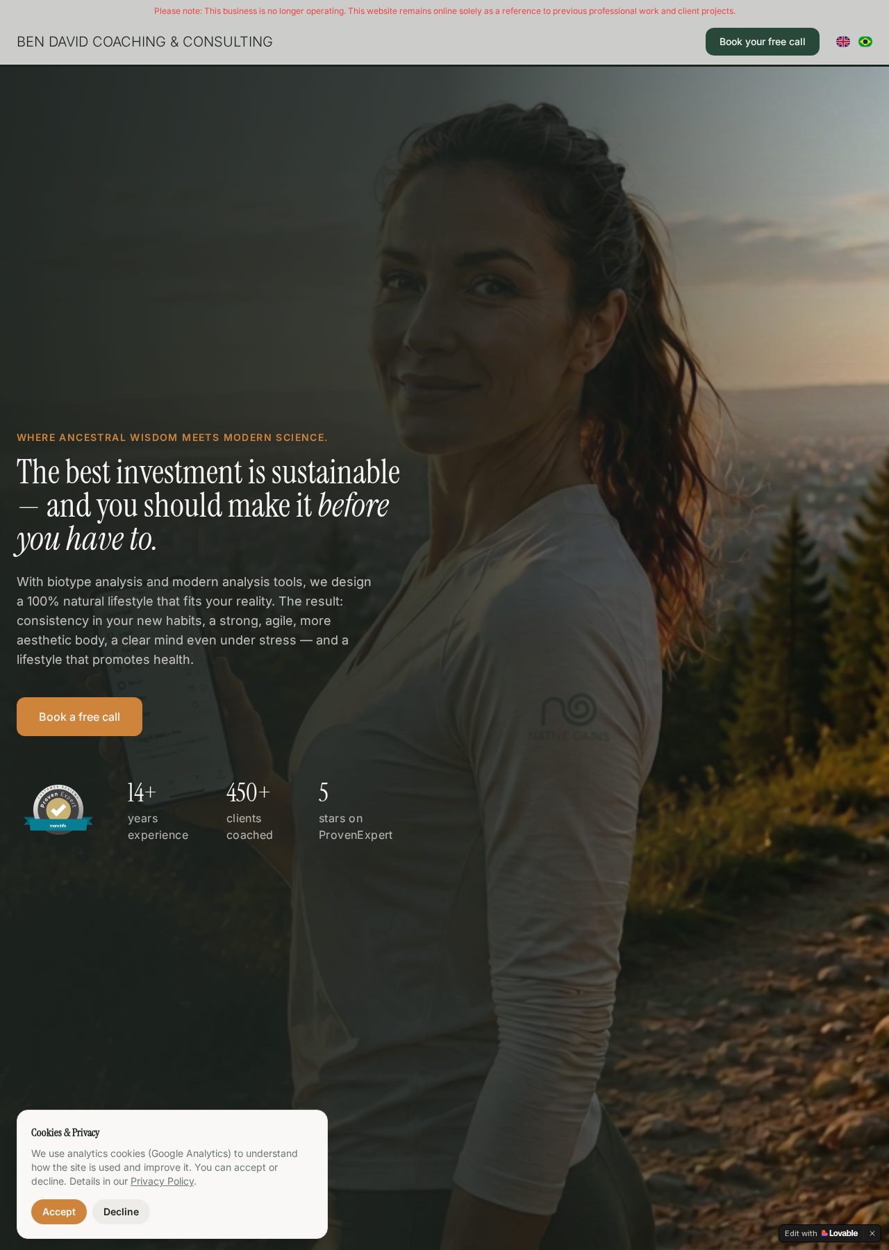Native Gains website preview